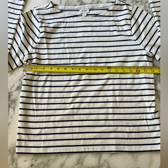 NWT JCrew long sleeves stripped tee heart sleeves Sz S - small box cutter slice - Picture 5 of 7